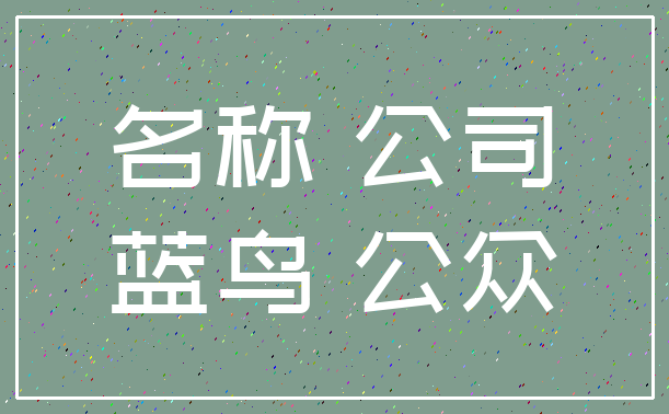 名称 公司_蓝鸟 公众