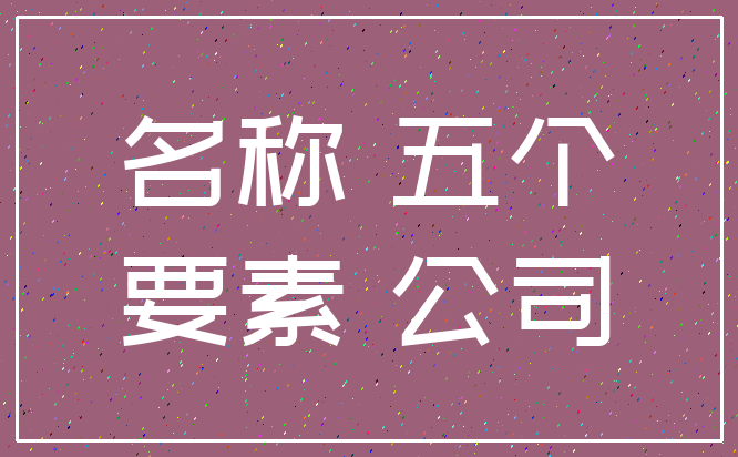名称 五个_要素 公司