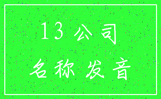 13 公司_名称 发音