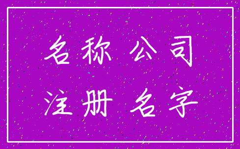 名称 公司_注册 名字