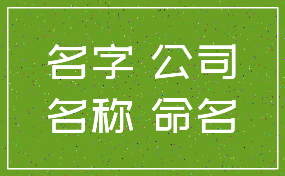名字 公司_名称 命名