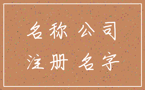 名称 公司_注册 名字