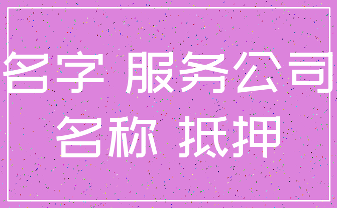 名字 服务公司_名称 抵押