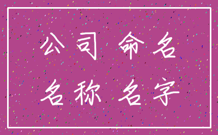 公司 命名_名称 名字