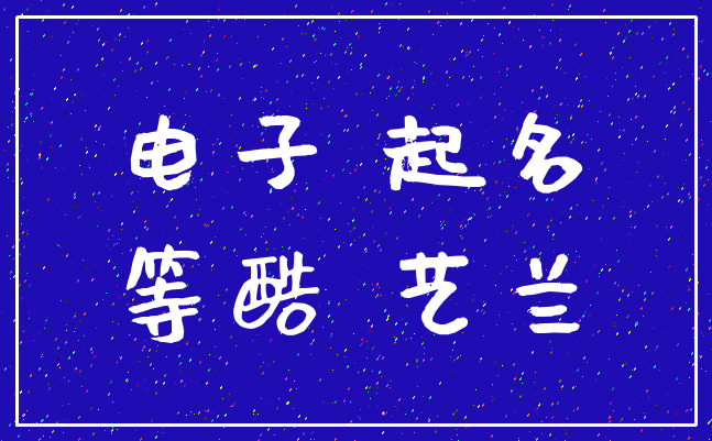 电子 起名_等酷 艺兰