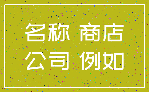 名称 商店_公司 例如