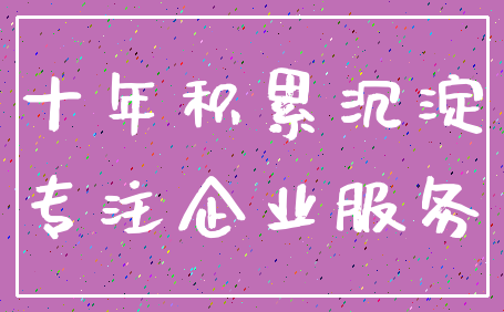 十年积累沉淀_专注企业服务