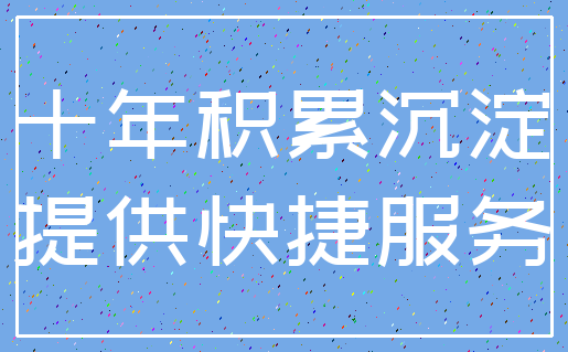 十年积累沉淀_提供快捷服务