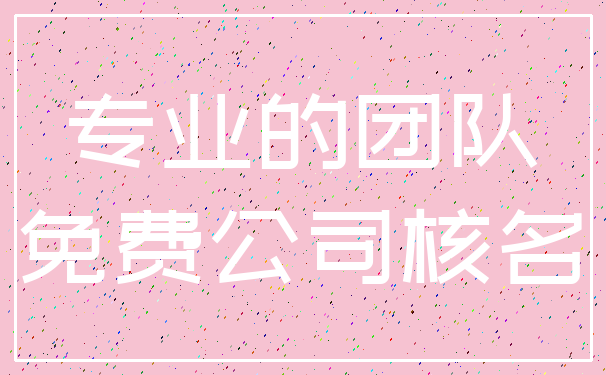 专业的团队_免费公司核名
