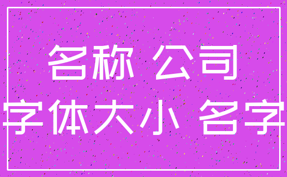 名称 公司_字体大小 名字