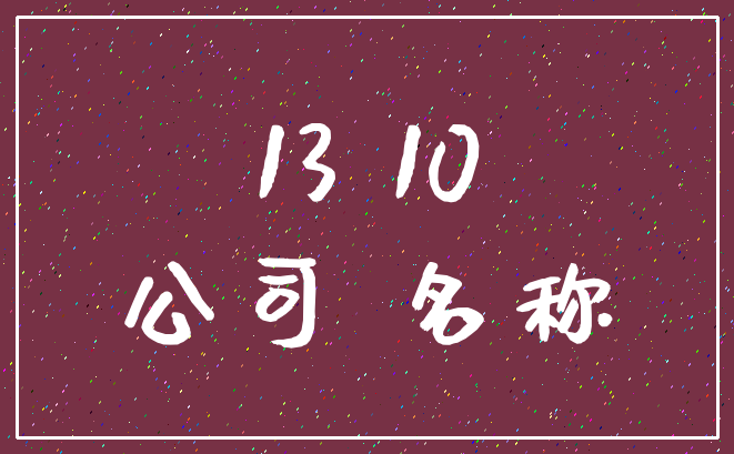 13 10_公司 名称