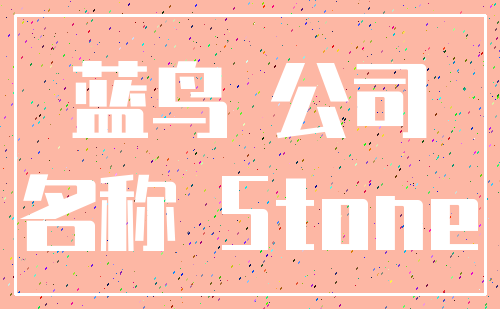 蓝鸟 公司_名称 Stone