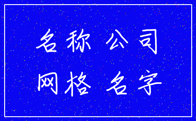 名称 公司_网格 名字