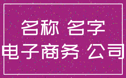 名称 名字_电子商务 公司