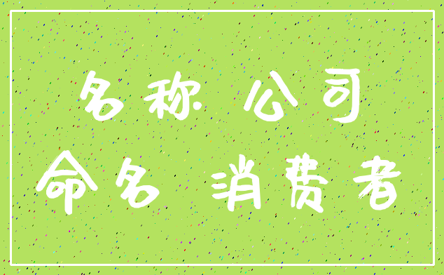 名称 公司_命名 消费者