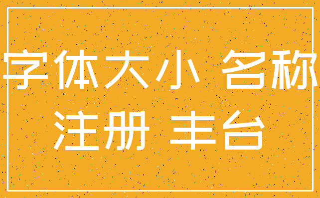 字体大小 名称_注册 丰台
