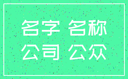 名字 名称_公司 公众