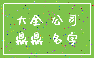 大全 公司_鼎鼎 名字