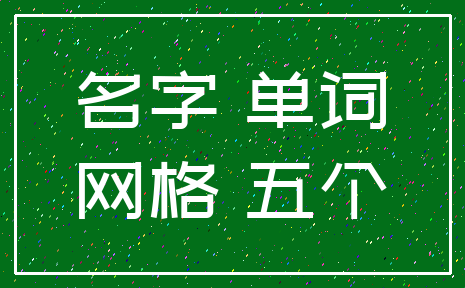 名字 单词_网格 五个