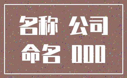 名称 公司_命名 000