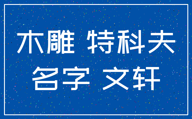 木雕 特科夫_名字 文轩