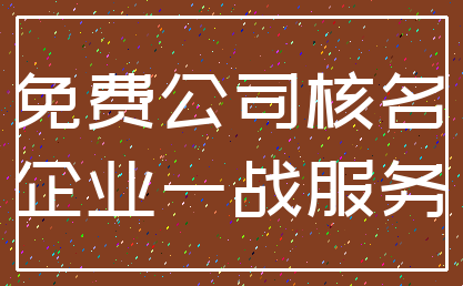 免费公司核名_企业一战服务