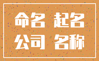 命名 起名_公司 名称