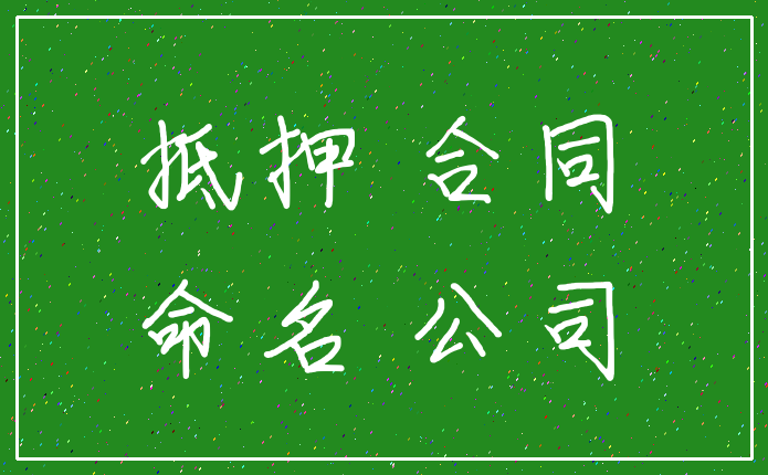 抵押 合同_命名 公司