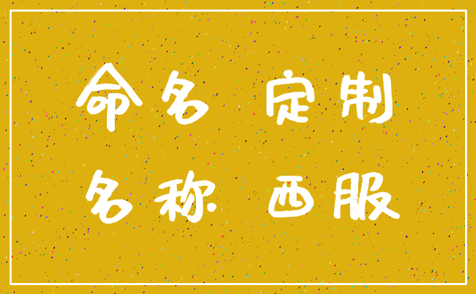 命名 定制_名称 西服