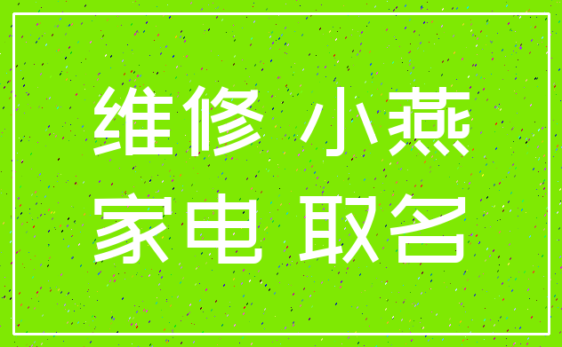 维修 小燕_家电 取名