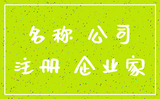 名称 公司_注册 企业家