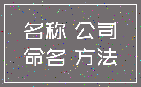 名称 公司_命名 方法