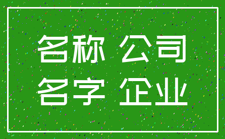 名称 公司_名字 企业