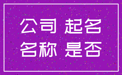 公司 起名_名称 是否