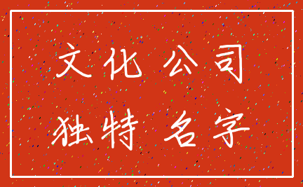 文化 公司_独特 名字