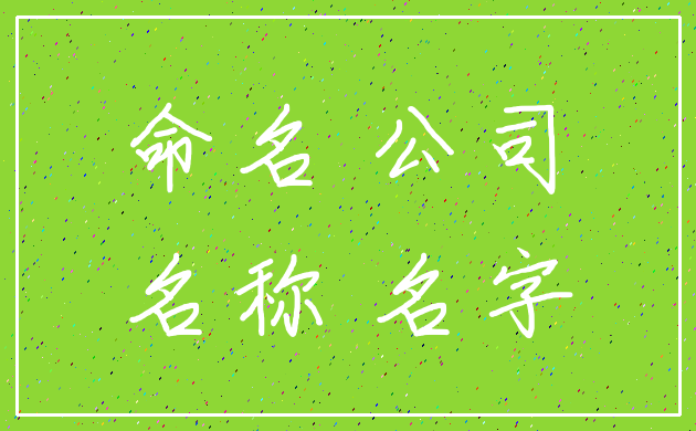 命名 公司_名称 名字