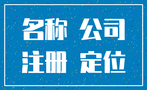 名称 公司_注册 定位