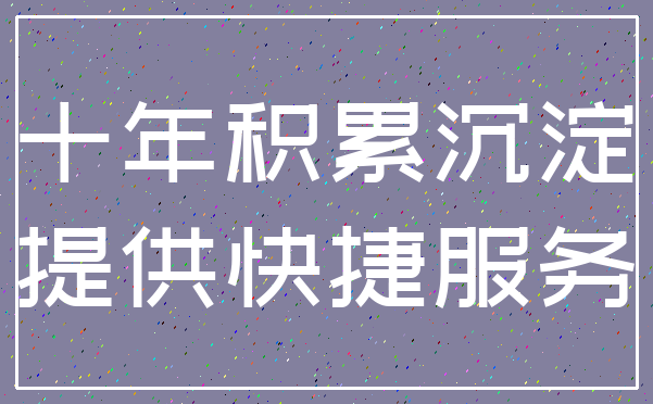 十年积累沉淀_提供快捷服务