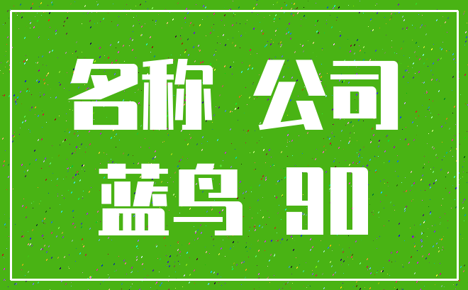名称 公司_蓝鸟 90