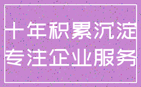 十年积累沉淀_专注企业服务