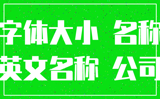 字体大小 名称_英文名称 公司