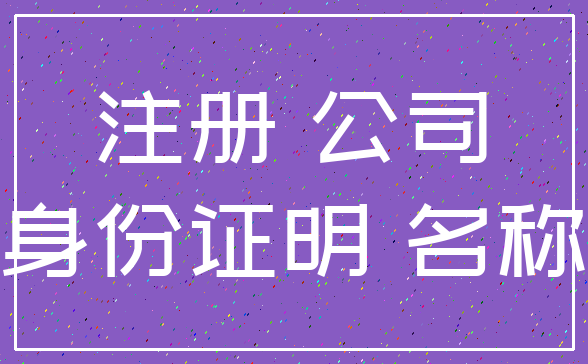 注册 公司_身份证明 名称