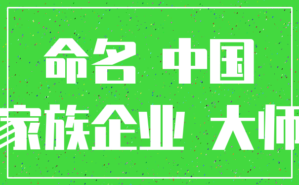 命名 中国_家族企业 大师
