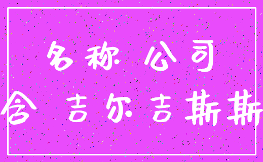 名称 公司_隐含 吉尔吉斯斯坦