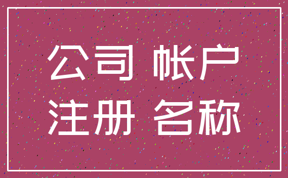 公司 帐户_注册 名称