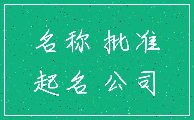 名称 批准_起名 公司