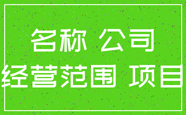 名称 公司_经营范围 项目