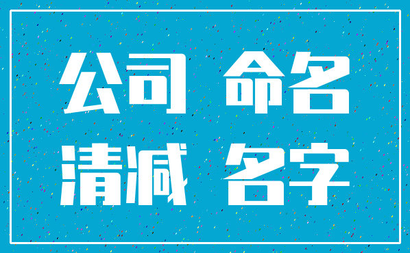 公司 命名_清减 名字