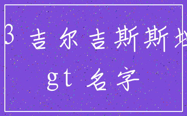 13 吉尔吉斯斯坦_gt 名字