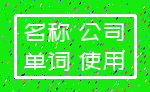 名称 公司_单词 使用